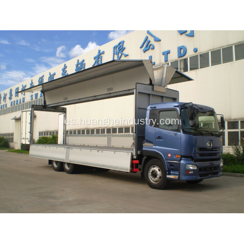 Dos ejes Wing Opening Truck Box Body Vehicle